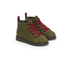 3008 BOOT SUEDE KIDS LACE UP GREEN ACADEMIA REDCABERNET